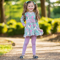AnnLoren Girls Fairytale Unicorns Rainbows Dress & Leggings