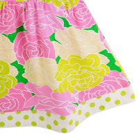 AnnLoren Spring Big Little Girls Pink Green Floral Knit Swing Spring Summer Casual Dress