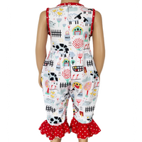 AnnLoren Baby/Toddler Girls Farm Animal Romper - Spring Summer dress