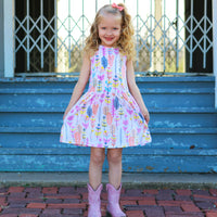AnnLoren Big Girls Toddler Spring Feather Cotton Swing Dress - Spring Summer Easter dress