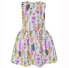 AnnLoren Big Girls Toddler Spring Feather Cotton Swing Dress - Spring Summer Easter dress