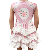 AL Limited Girls Shabby Chic Rose & Lace Spring Party Dress