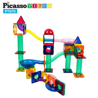 PicassoTiles Magnetic Marble Run Building Blocks PTG70- 70 piece (BPA Free, 3 years and UP)