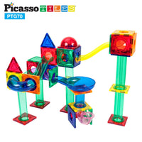 PicassoTiles Magnetic Marble Run Building Blocks PTG70- 70 piece (BPA Free, 3 years and UP)