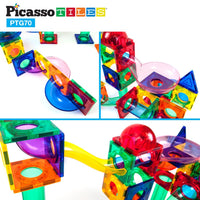 PicassoTiles Magnetic Marble Run Building Blocks PTG70- 70 piece (BPA Free, 3 years and UP)