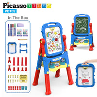 Picasso Tiles All-in-one Kids Art Easel Drawing Board, Chalkboard & Whiteboard With Art Accessories(2-10 years)