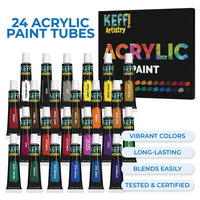 KEFF Creations Acrylic Paint Set for kids and adults-54-piece