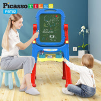 Picasso Tiles All-in-one Kids Art Easel Drawing Board, Chalkboard & Whiteboard With Art Accessories(2-10 years)