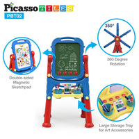 Picasso Tiles All-in-one Kids Art Easel Drawing Board, Chalkboard & Whiteboard With Art Accessories(2-10 years)