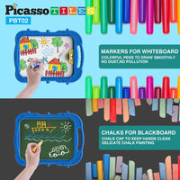 Picasso Tiles All-in-one Kids Art Easel Drawing Board, Chalkboard & Whiteboard With Art Accessories(2-10 years)