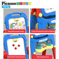Picasso Tiles All-in-one Kids Art Easel Drawing Board, Chalkboard & Whiteboard With Art Accessories(2-10 years)
