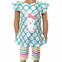 AL Limited Girls Pastel Polka Dot Easter Bunny Outfit