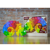 BeginAgain Counting Chameleon Bilingual Puzzle- Eco friendly Educational Toy (2 years and UP)