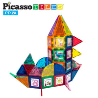 PicassoTiles 3D Magnetic Building Block Tile PT120- 120 Piece -STEM Educational BPA Free Toy (3 years and UP)