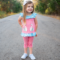 AnnLoren Limited Girls Pink Easter Swan Princess Tunic & Capris